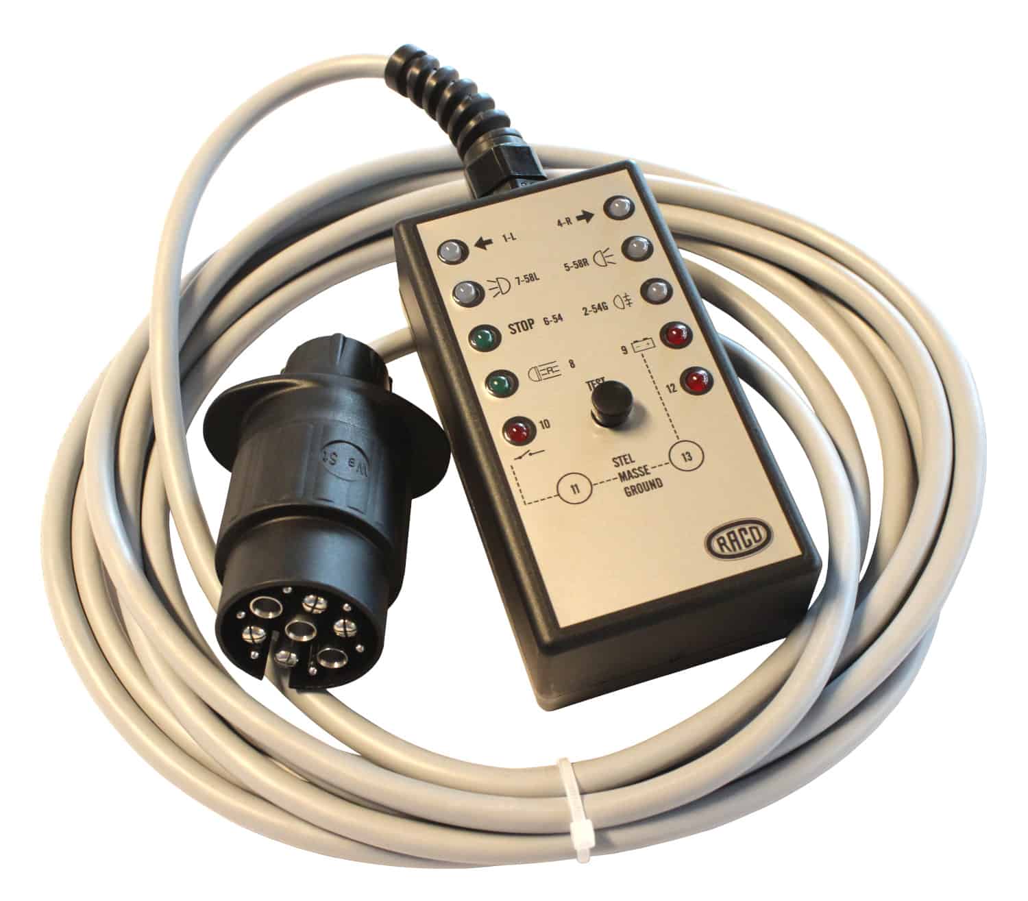 Testing unit towbar instrument GSE Trailer tester tool Connection testplug 12V car trailer car 13-pol Multicon WeSt 12775