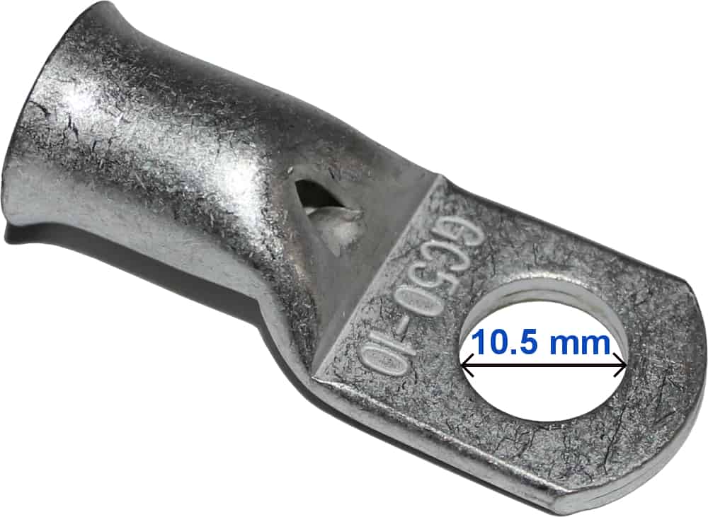 Aderendhülsen Rohrkabelschuh Ringverbinder Kabelschuh - Crimp Kupfer verzinnt mit Sichtloch 35-50 mm M10 090016 RACO