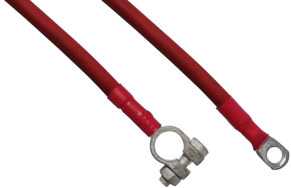 Battery cable 25mm² Connecting cable Starter cable Plus Battery terminal Ring terminal shoe Red RACO