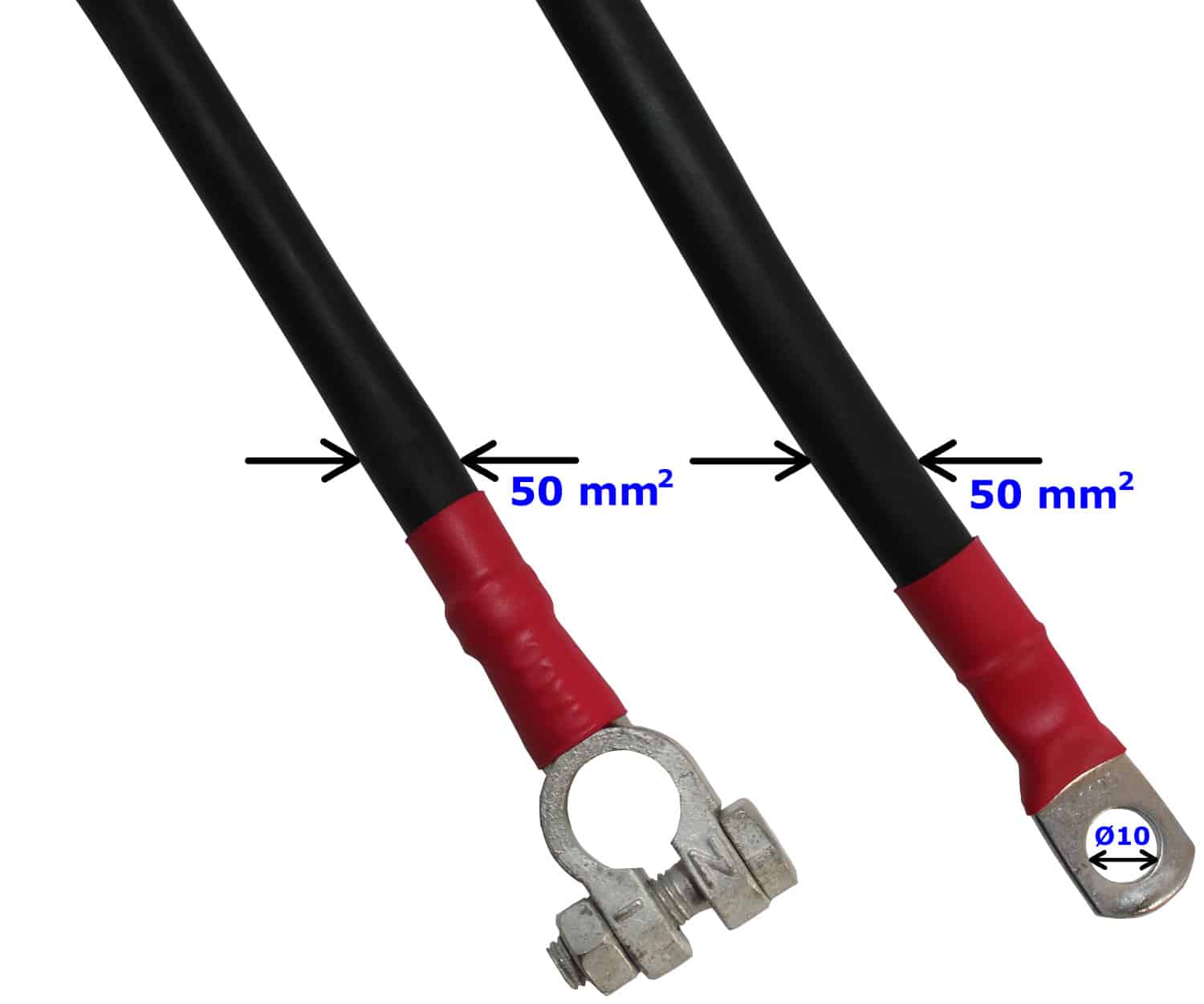 Battery cable 50mm² Connecting cable Battery terminal Ring terminal shoe RACO