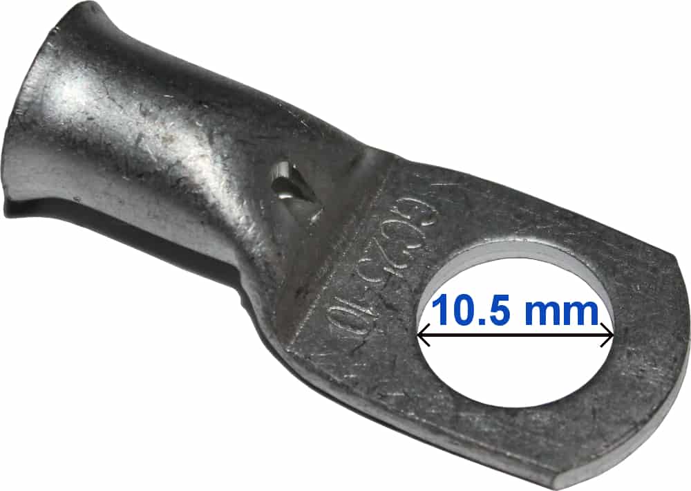 Hålkabelskor Rörkabelskor klämma Rörformig Batteriklämma Kabelskor Förtennad Koppar inspektionshål 16-25 mm M10 090011 RACO