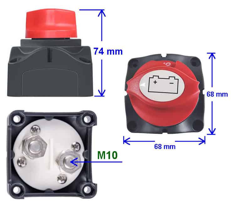 Hauptschalter für batterie Trennschalter Notschalter Wahlschalter Netzschalter Schalter A701S Schlüssel 200A 080002 RACO GSE